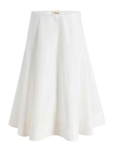KHAITE Women's Artin Cotton Midi-Skirt - Chalk