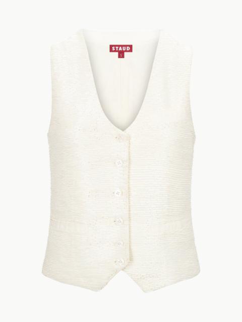 STAUD BRETT VEST IVORY