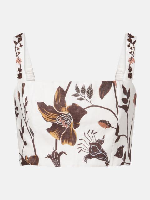 Agua by Agua Bendita Cacao floral linen crop top