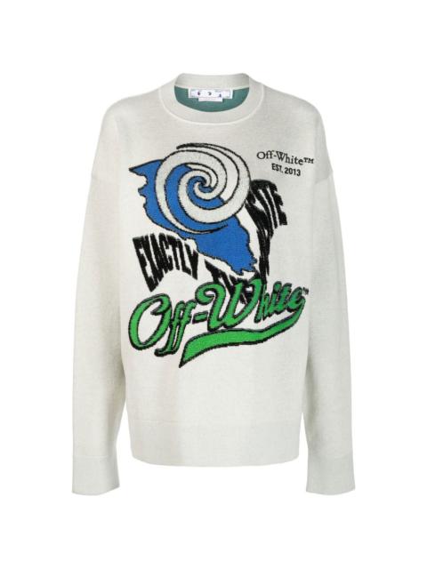 intarsia-logo jumper