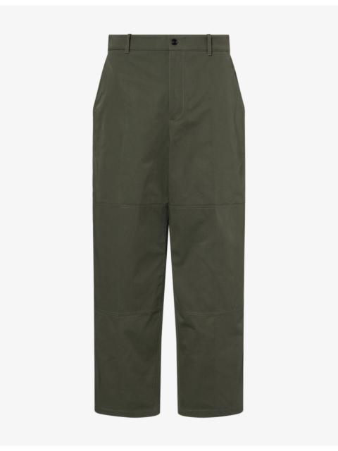 Bottega Veneta Contrast-Stitch Wide-Leg Cotton Trousers
