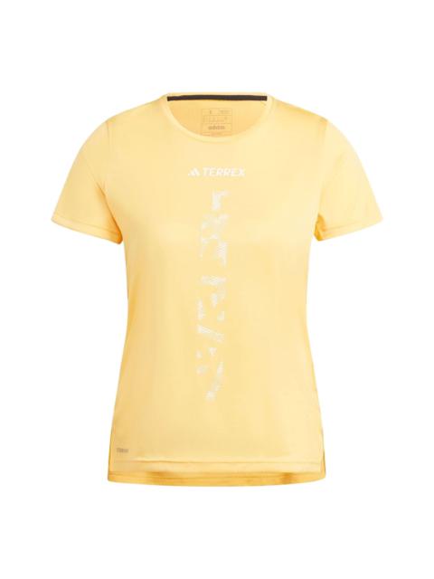 (WMNS) adidas Terrex Agravic Trail Running T-shirt Asia Sizing 'Yellow' IP4823