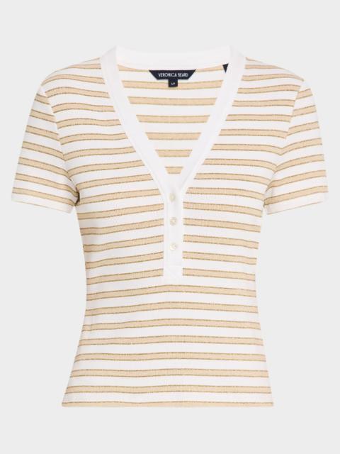 VERONICA BEARD Dekalb Stripe Short-Sleeve Top