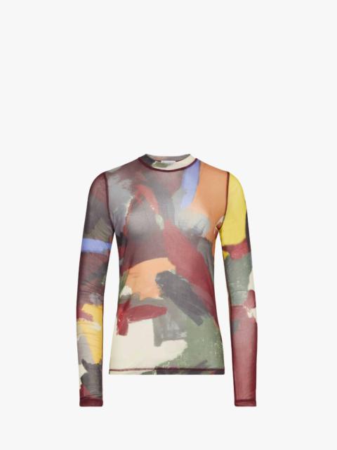 JW Anderson ABSTRACT' PRINT - SHEER LONG SLEEVE TOP
