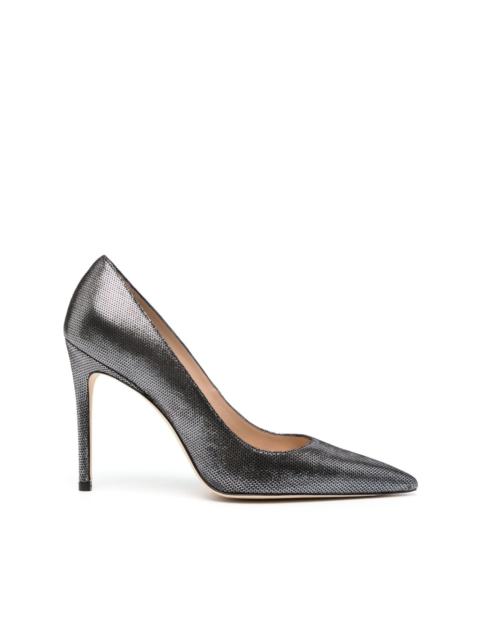 Stuart Weitzman Stuart 100mm metallic-leather pumps