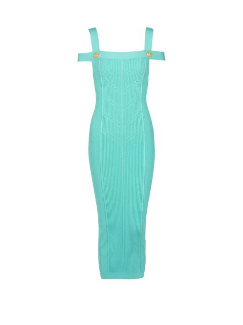 Balmain Knit midi dress with double straps