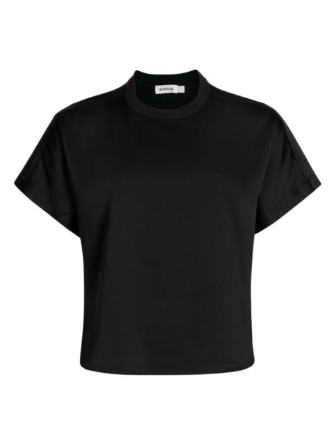 SIMKHAI Women's Addy Knit-Back T-Shirt - Black