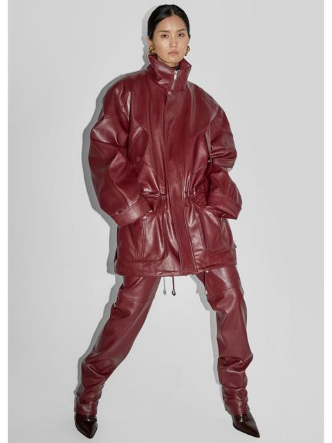 The Frankie Shop Ascona Faux Leather Jacket - Burgundy