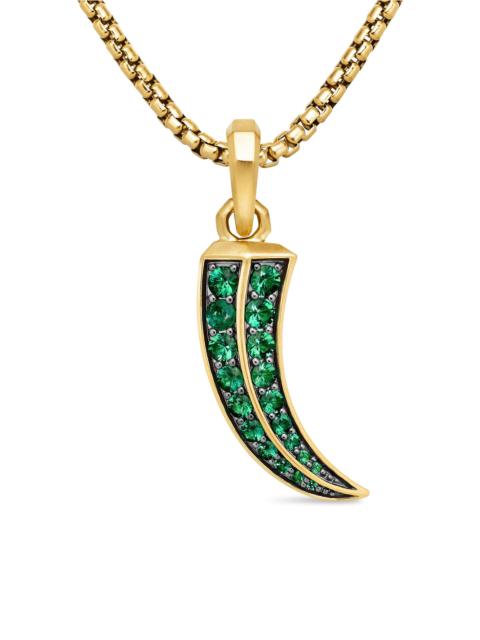 DAVID YURMAN Men's Roman Claw Amulet in 18K Yellow Gold - Emerald