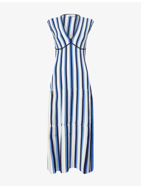 SIMKHAI Lianne Pleated Knitted Midi Dress