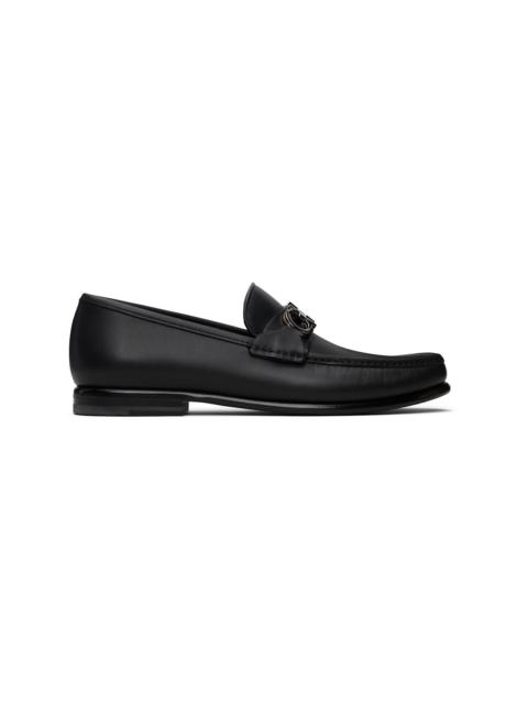FERRAGAMO Black Gancini Buckle Loafers