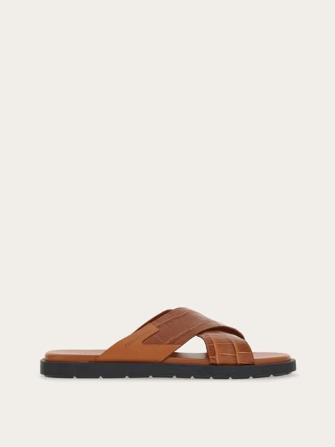 FERRAGAMO DOUBLE CROSS OVER SANDAL