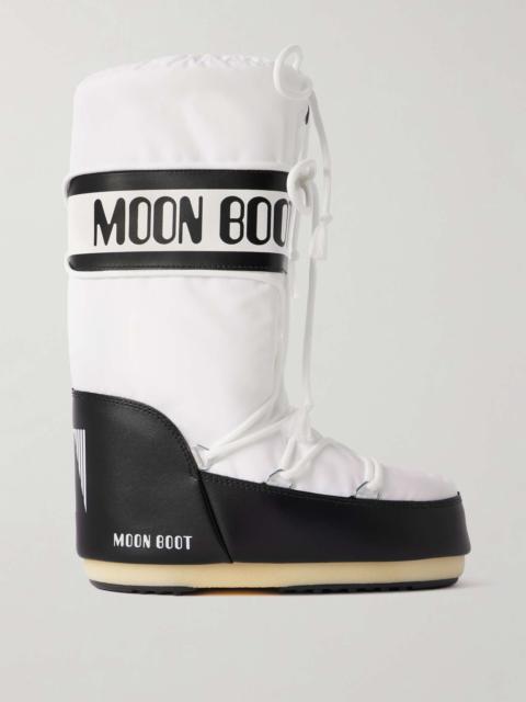 MOON BOOT Icon shell and faux leather snow boots White