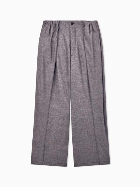 GIORGIO ARMANI TROUSER OVERSIZED IN DENIM-EFFECT VIRGIN WOOL AND CASHMERE