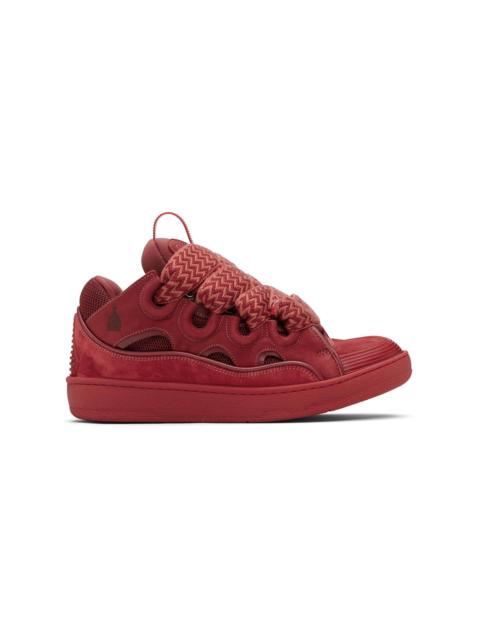 Lanvin Red Curb Leather Sneakers
