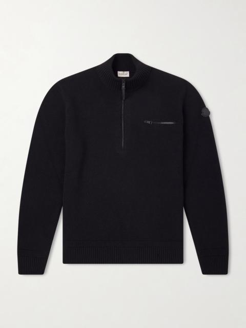 Moncler Logo-Appliquéd Wool And Cashmere-Blend Half-Zip Sweater