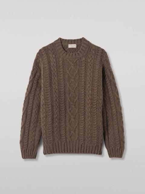 Johnstons of Elgin MacDonald Brown Aran Cable Cashmere Jumper