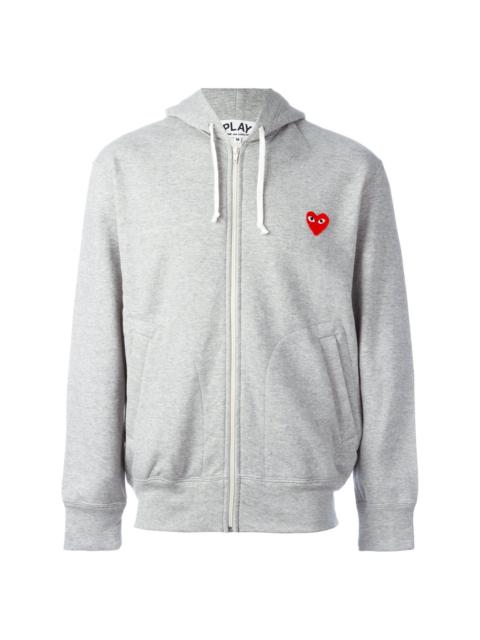 Comme des Garçons PLAY MENS ZIPPED HOODIE RED HEART - GREY