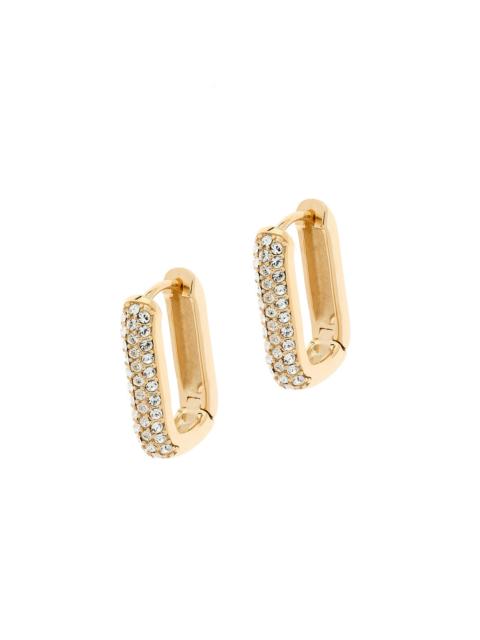 MELISSA ODABASH GOLD CRYSTAL OVAL HOOP EARRINGS