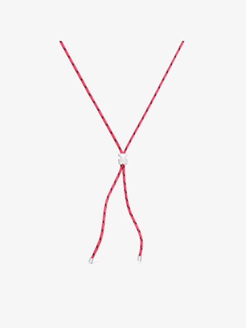 TOUS Long silver and pink nylon bear Necklace TOUS Bold Motif