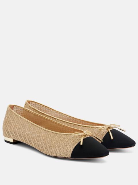 AQUAZZURA Gioia leather-trimmed ballet flats