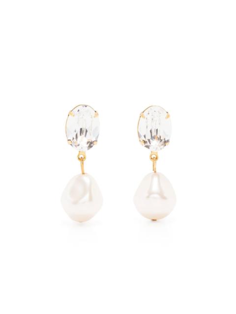Jennifer Behr Tunis crystal pearl drop earrings