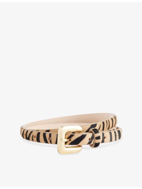 DÉHANCHE Mara Zebra-Print Leather Belt