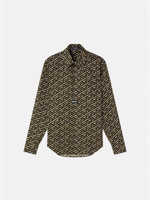 VERSACE La Greca Print Poplin Shirt