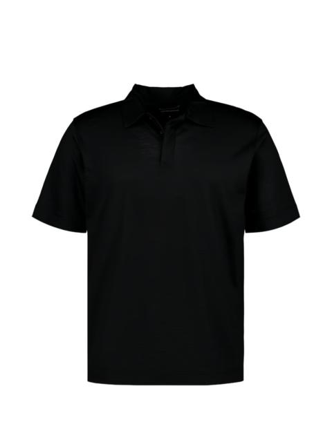 EMPORIO ARMANI logo-embroidered wool polo shirt