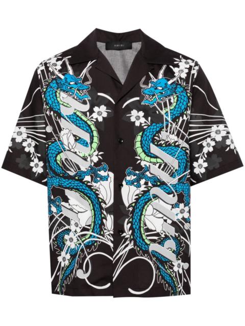 AMIRI Dragon printed bowling shirt
