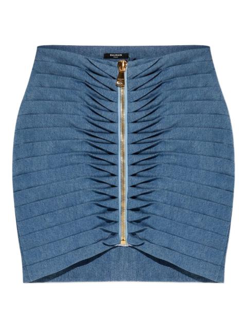 Balmain ruched zip mini skirt
