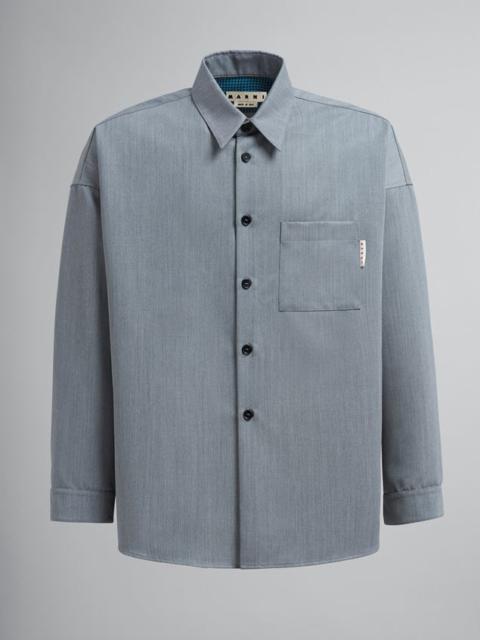 SUSTAINABLE WOOL GABARDINE SHIRT