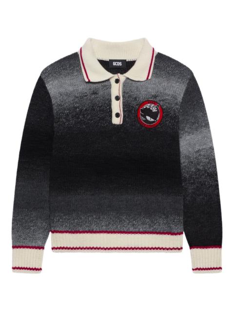 GCDS polo collar embroidered polo top