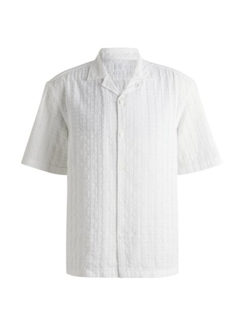 BOSS RELAXED-FIT SHIRT WITH BRODERIE ANGLAISE