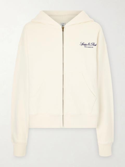 Sporty & Rich Vendome La Embroidered Cotton-fleece Hoodie