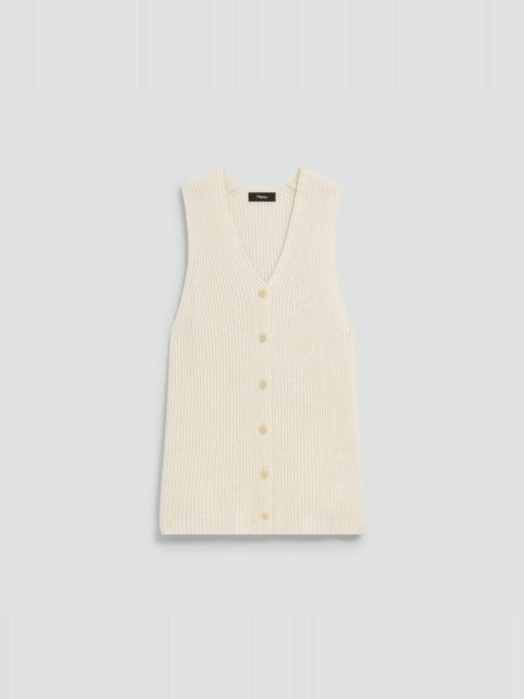Theory Sweater Vest in Ribbed Cotton