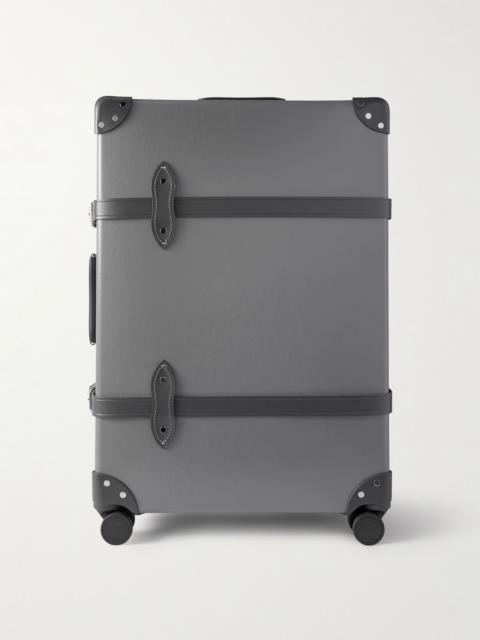 Globe-Trotter + 007 Leather-Trimmed Vulcanised Fibreboard Check-In Suitcase Dark gray
