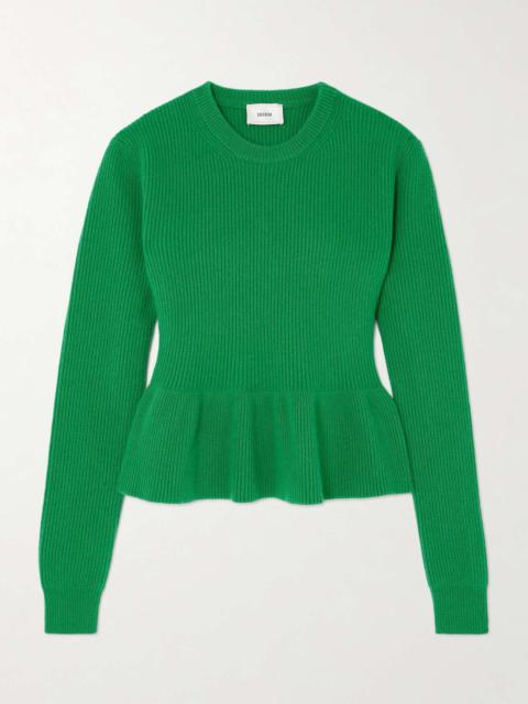 Erdem Ribbed wool peplum sweater