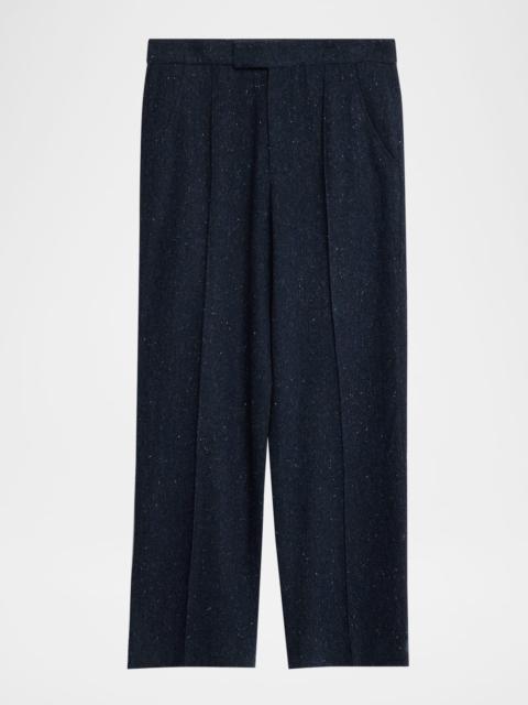 God’s True Cashmere Men's Denim Cashmere Pintuck-Front Trousers