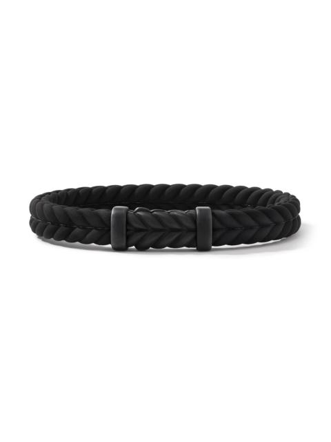 DAVID YURMAN Men's Chevron Black Rubber Bracelet with Black Titanium - Black