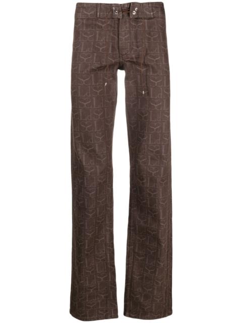 LUDOVIC DE SAINT SERNIN monogram-print denim cargo pants