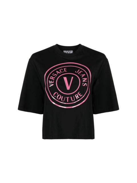 VERSACE JEANS COUTURE logo-print glitter-detailed T-shirt