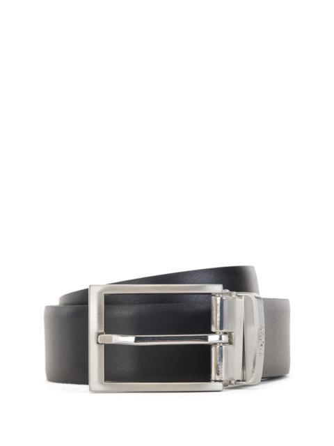 BOSS REVERSIBLE ITALIAN-LEATHER BELT WITH LOGO KEEPER