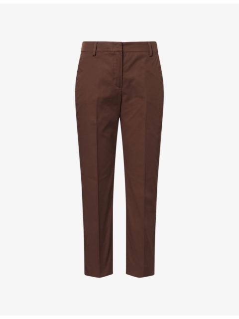 WEEKEND Max Mara Cropped Cigarette Slim-Fit Cotton Trousers