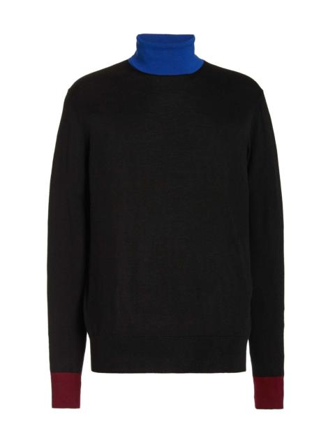 Jermaine Knit Turtleneck in Tricolor Merino Wool