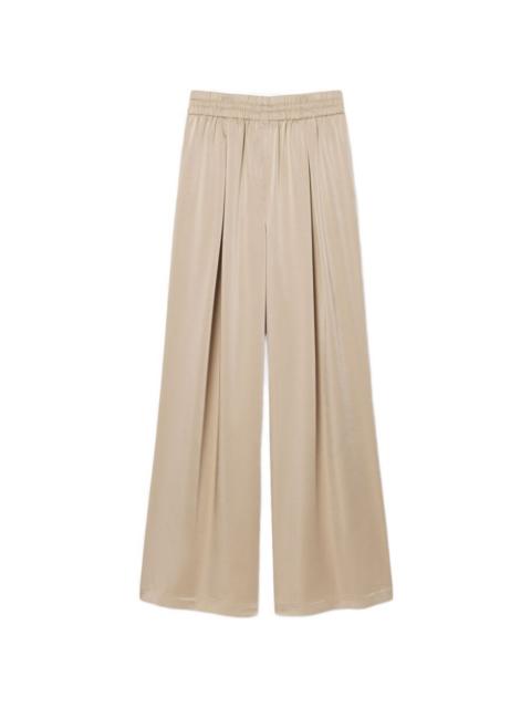 LACOSTE elasticated pleated palazzo pants