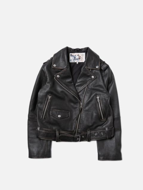 Nudie Jeans Greta Biker Leather Jacket Black