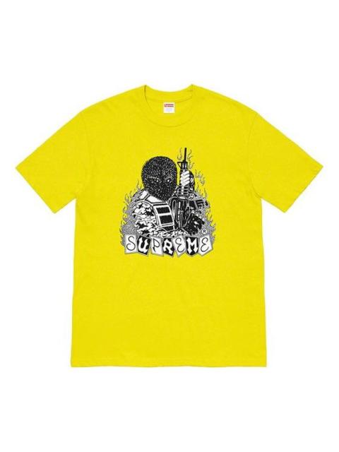 Supreme Supreme FW19 Week 7 Mercenary Tee Mercenaries Printing Short Sleeve Unisex Yellow SUP-FW19-728