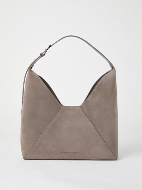 Sueded calfskin hobo bag