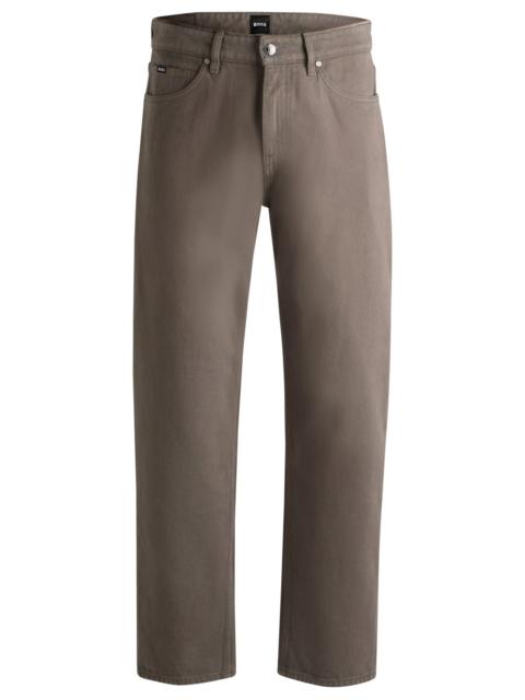 BOSS BAGGY-FIT JEANS IN BEIGE ITALIAN DENIM